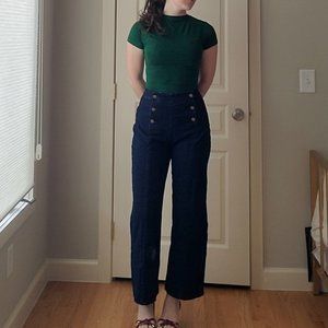 Vintage Style High Waisted Wide Legs with Snaps
